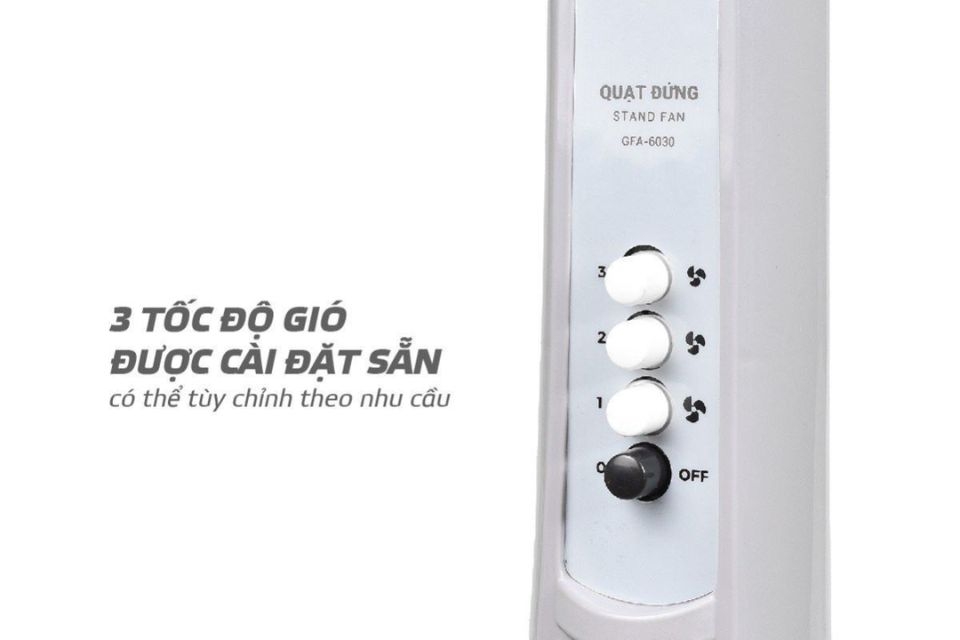 Tốc độ gió quạt đứng Goldsun GFA-6030
