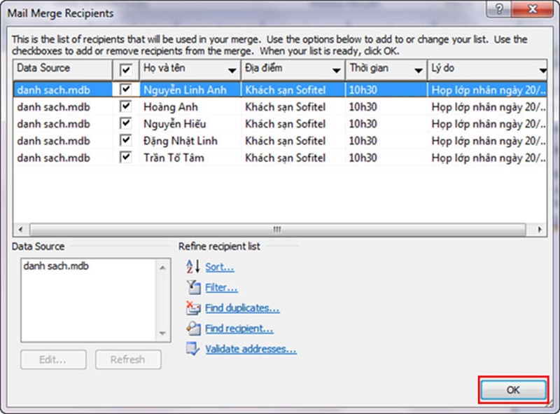 Cách trộn thư trong Word (Ảnh 14)