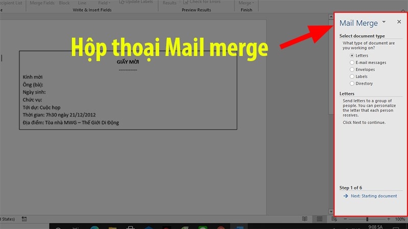 Cách trộn thư trong Word (Ảnh 4)