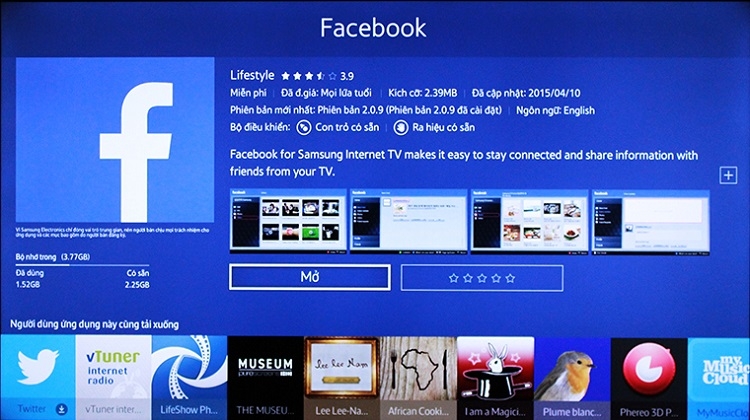 Facebook trên nền tảng tivi