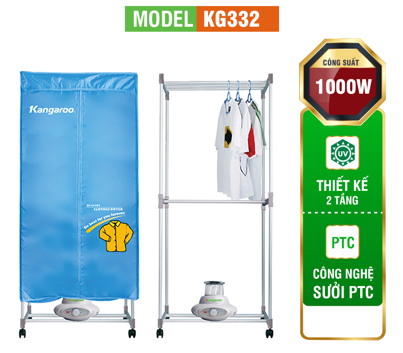 Máy sấy quần áo dưới 10 triệu: Kangaroo KG332