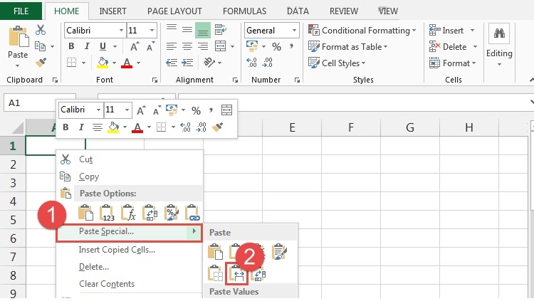 Cách copy và paste giữ nguyên định dạng hàng/cột trong Excel