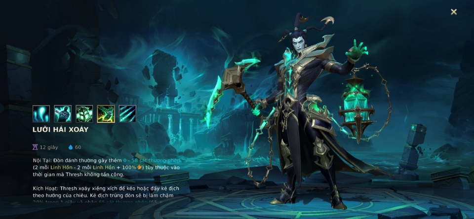Kỹ năng Thresh Tốc Chiến - Lưỡi Hái Xoáy