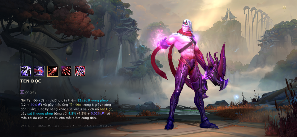 Kỹ năng Varus Tốc Chiến - Tên độc