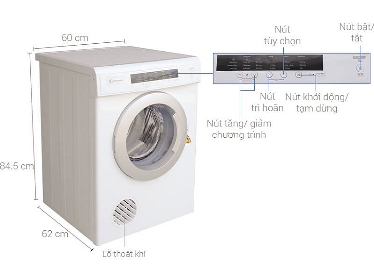 Ký hiệu máy sấy quần áo