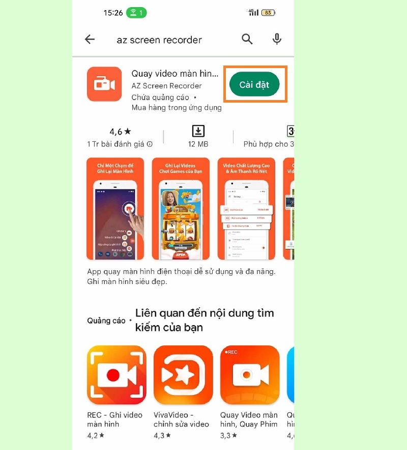 Tải và cài đặt ứng dụng AZ Screen Recorder