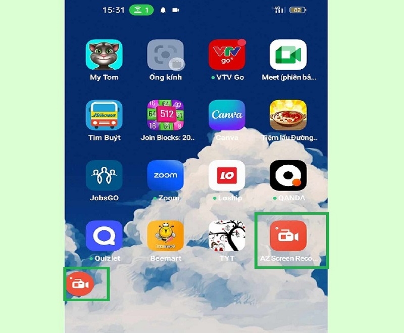 Mở ứng dụng ​AZ Screen Recorder