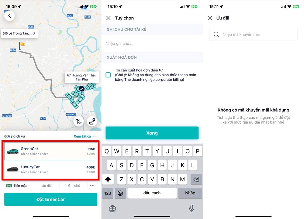 Cách sử dụng Taxi Xanh SM để đặt xe 2
