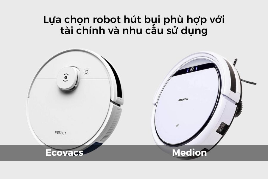 So sánh robot hút bụi Ecovacs và Medion (Ảnh 8)