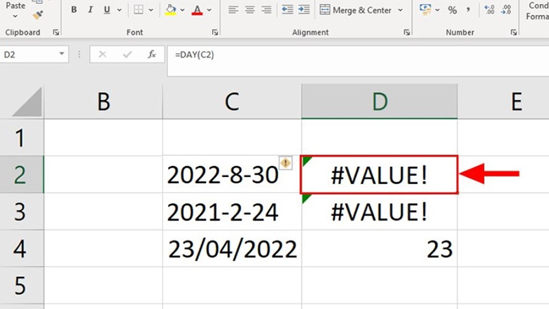 Cách sửa lỗi #Value! ngày tháng trên Excel (Ảnh 1)