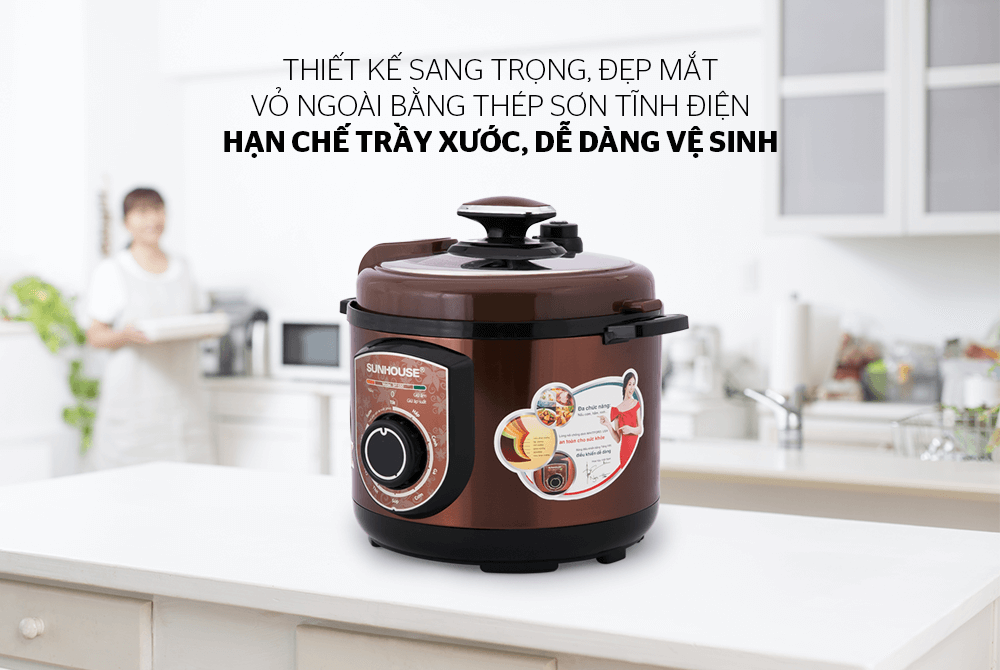 Đánh giá thiết kế, chất liệu nồi áp suất điện Sunhouse
