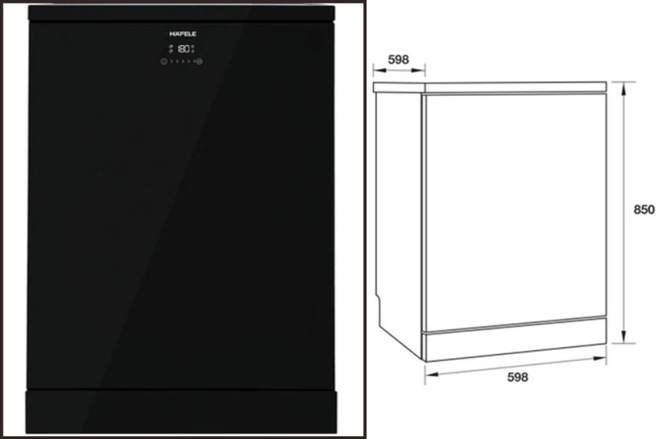 Kích thước máy rửa bát độc lập 15 bộ Hafele HDW-F60F (533.23.310)