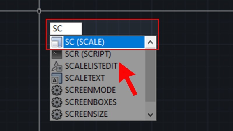 Cách sử dụng lệnh Scale một phương trong CAD (Bước 1)