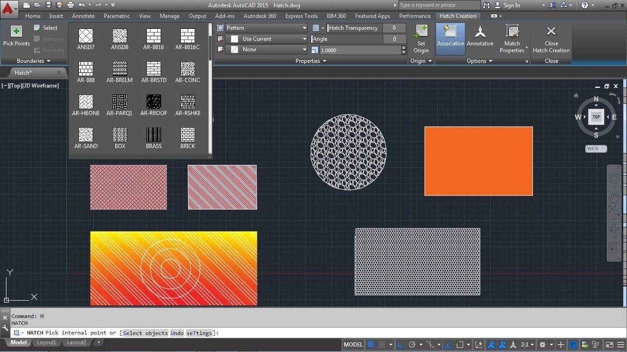 Lệnh Hatch trong AutoCAD