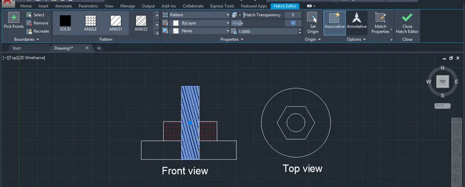 Cách sử dụng lệnh Hatch trong CAD (Bước 11)