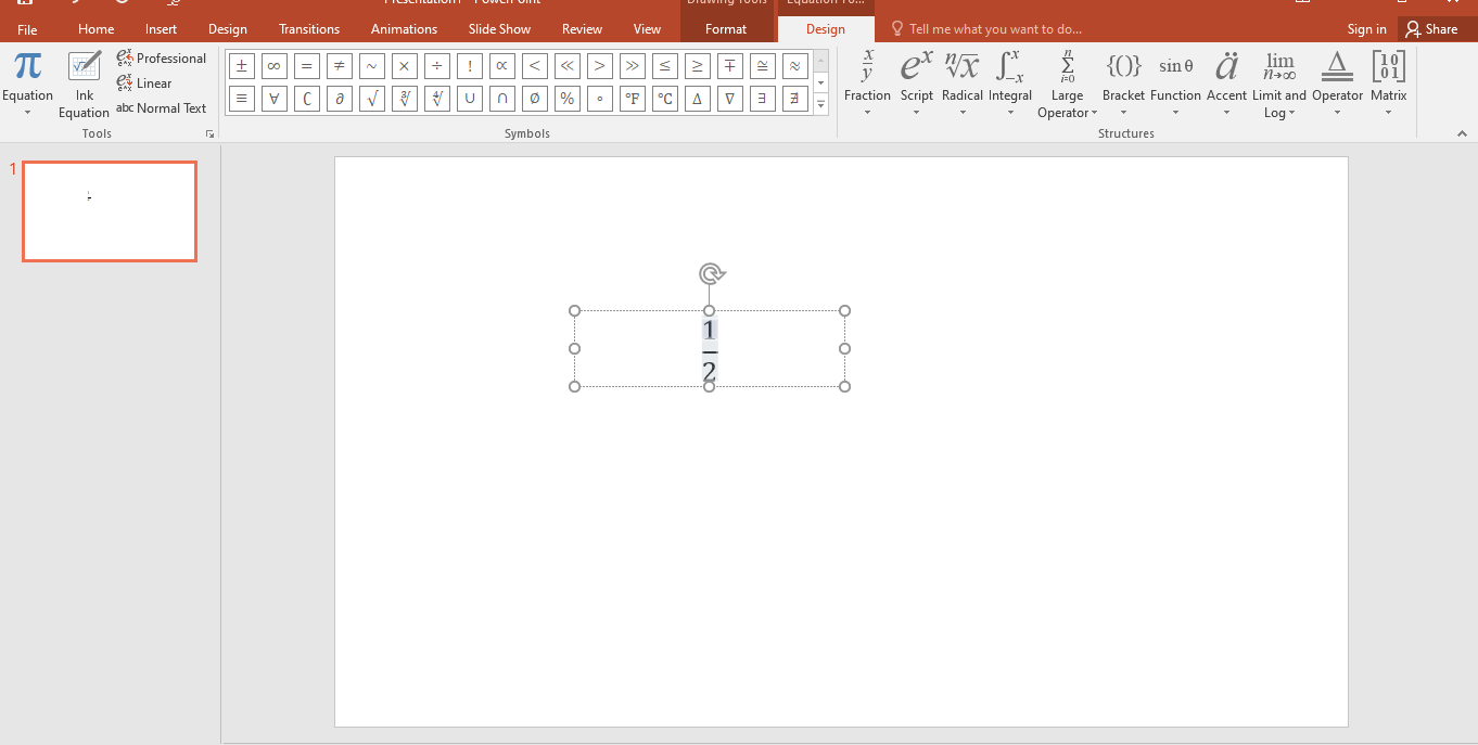 Cách viết phân số trong Powerpoint tại mọi phiên bản 4