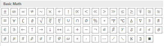 Các kí tự, kí hiệu