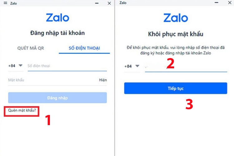 Cách lấy lại mật khẩu trên Zalo PC