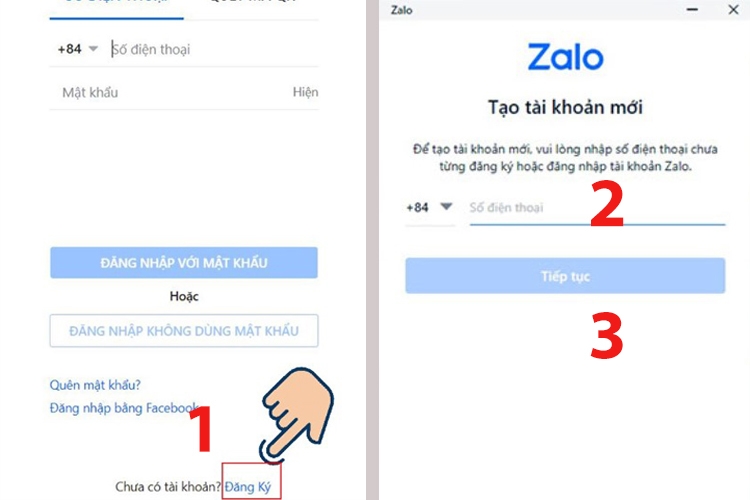 Cách đăng ký tài khoản trên Zalo PC