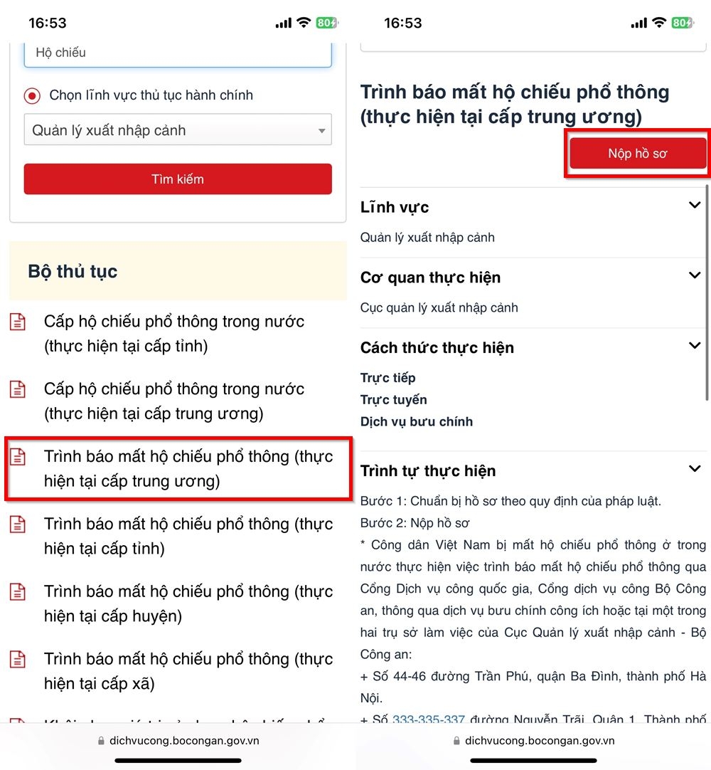 Cách trình báo mất hộ chiếu online 5