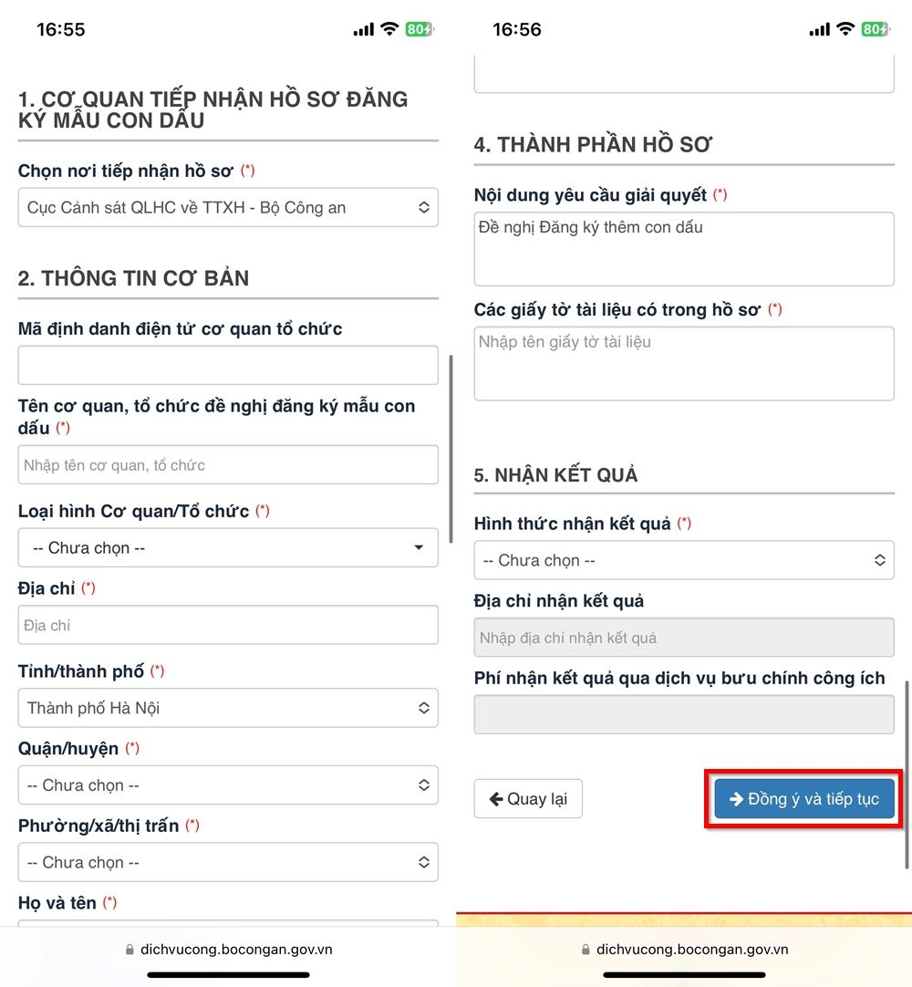 Cách đăng ký thêm con dấu online 5