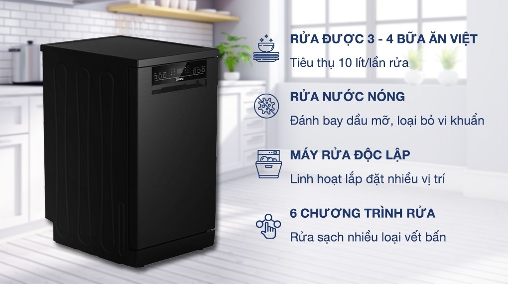 Máy rửa bát độc lập Galanz W45A3A401M-0E1(B) thích hợp dùng cho gia đình 4 - 5 người