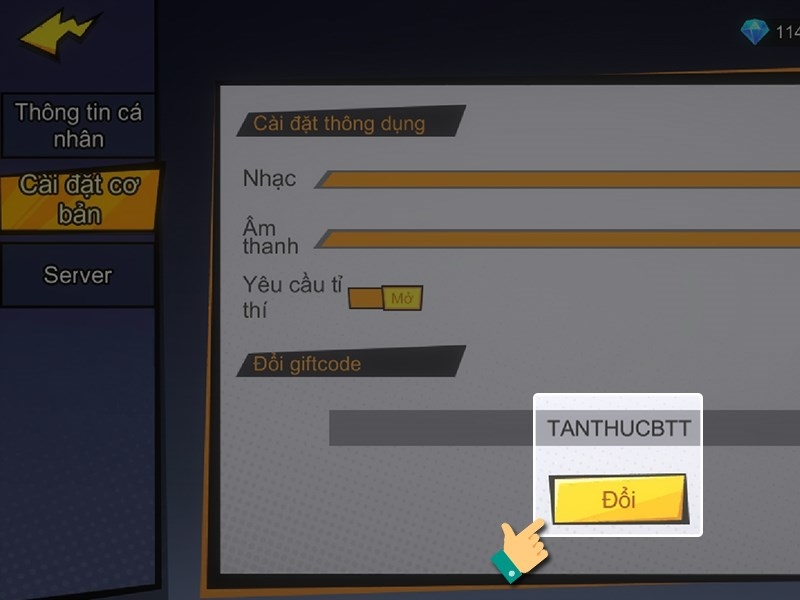 Điền code và đổi