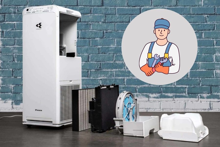 Nên liên hệ thợ sửa điện khi các linh kiện của máy lọc không khí bị nổ