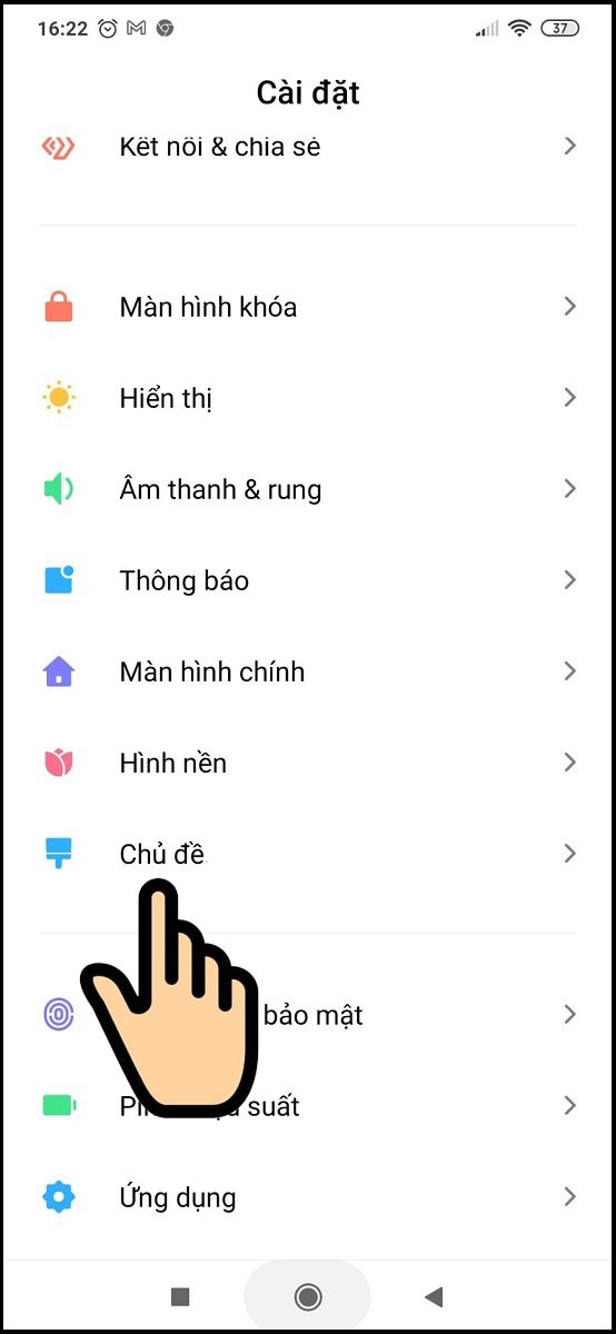 Cài đặt chủ đề