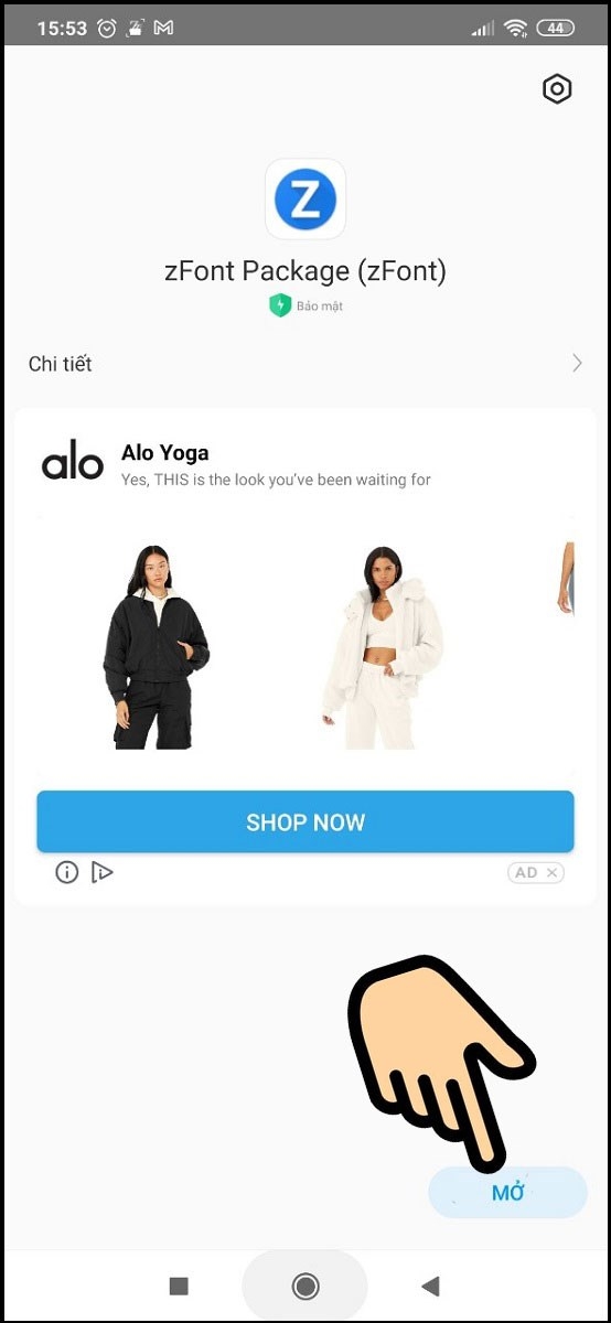 Yêu cầu mở giao diện