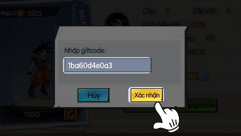 Nhập mã code