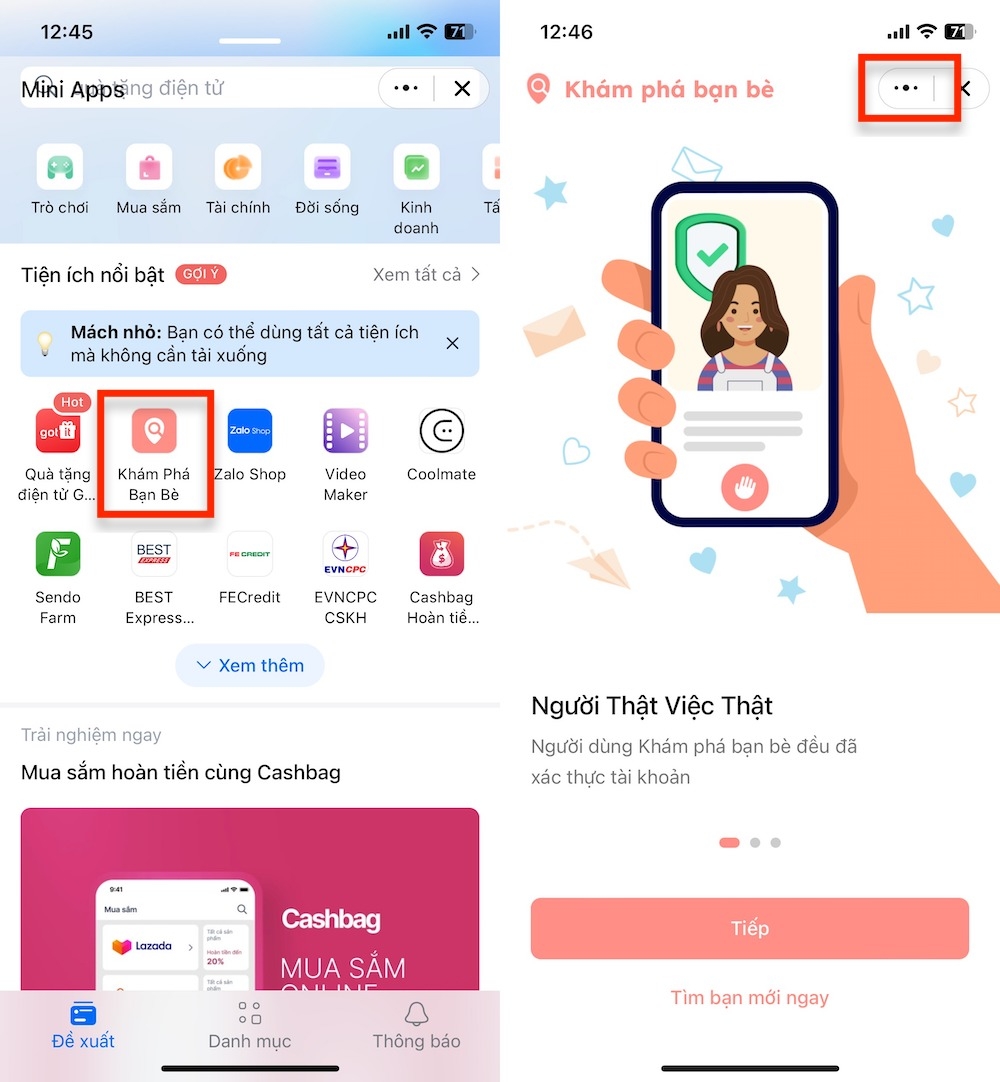 Cách ghim tính năng Hẹn hò trên Zalo ra màn hình chính 2