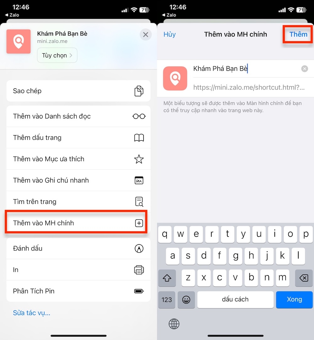 Cách ghim tính năng Hẹn hò trên Zalo ra màn hình chính 4
