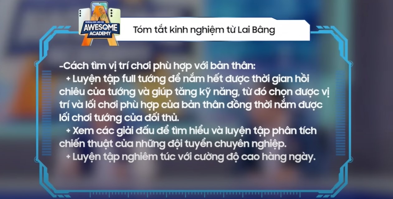 “Học lỏm” 3 mẹo chơi Liên Quân cực hay trên Samsung Galaxy A54 5G của Red, Maris và Lai Bâng 0999