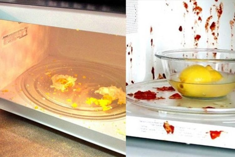 Cách vệ sinh lò vi sóng bị mốc bằng chanh, dấm pha với nước