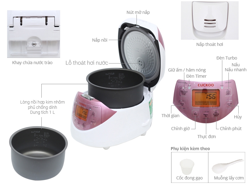 cách chọn mua nồi cơm điện Cuckoo dựa trên các tiện ích đi kèm