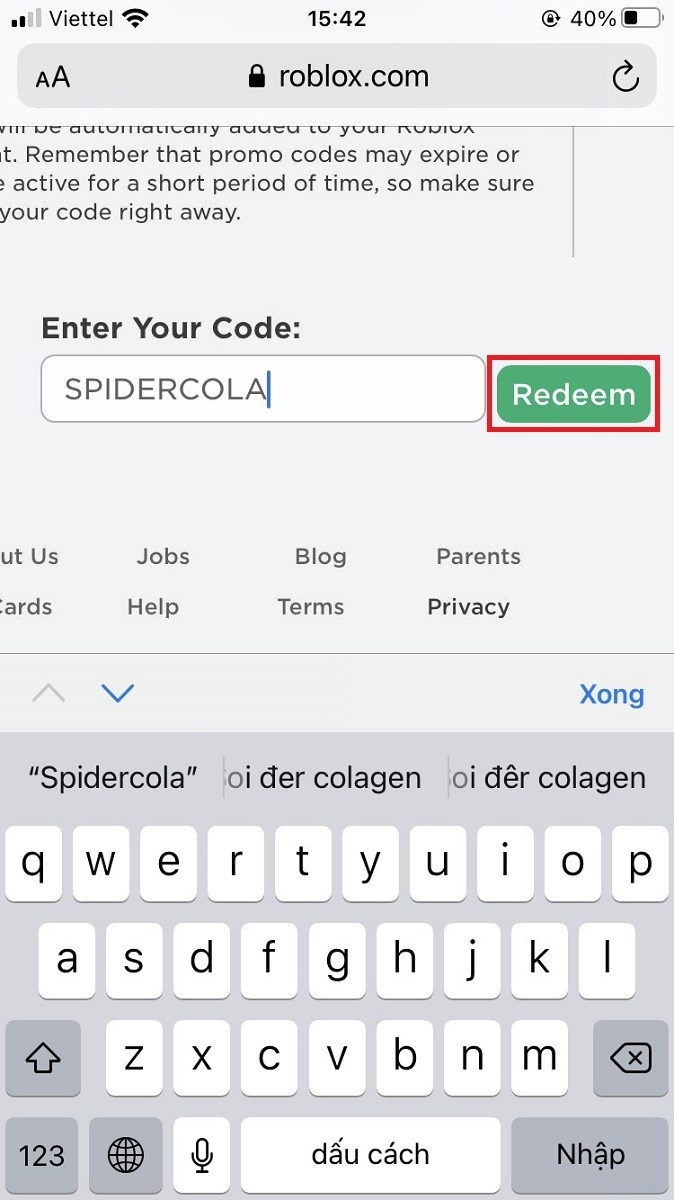 nhập code roblox - hình 2