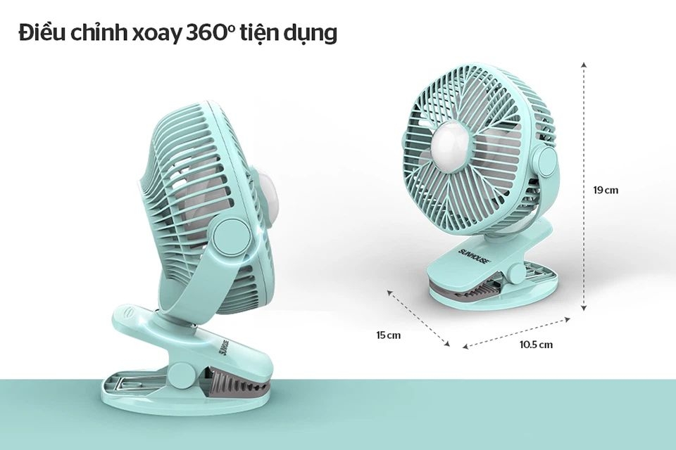 Lồng quạt xoay 360 trên Sunhouse SHD7111