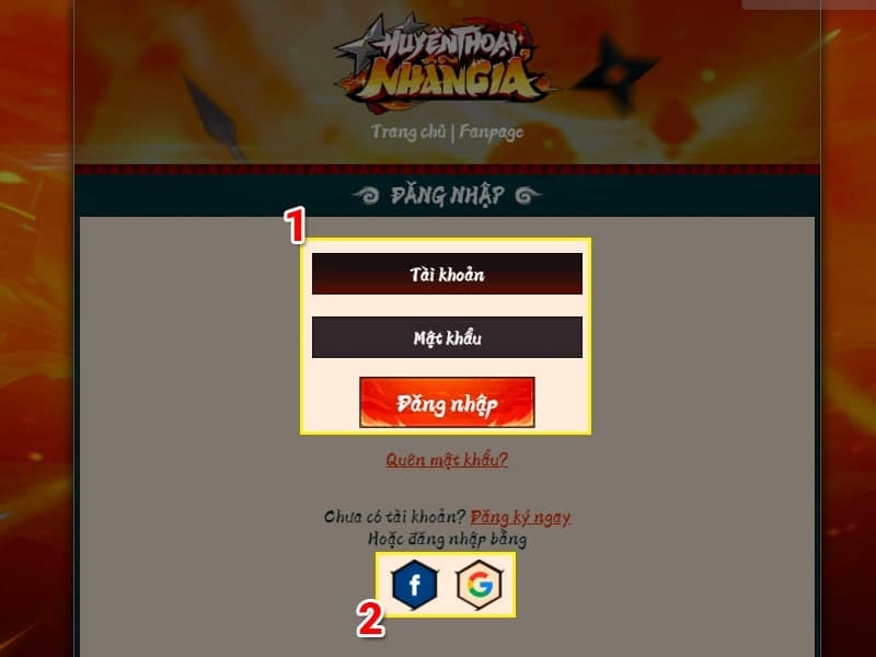 Cách nhập code Huyền Thoại Nhẫn Giả