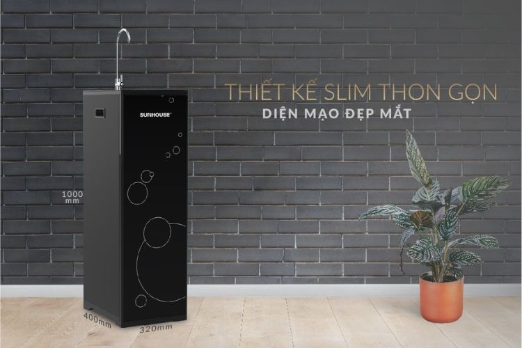 Thiết kế slim thon gọn trên máy lọc nước Sunhouse