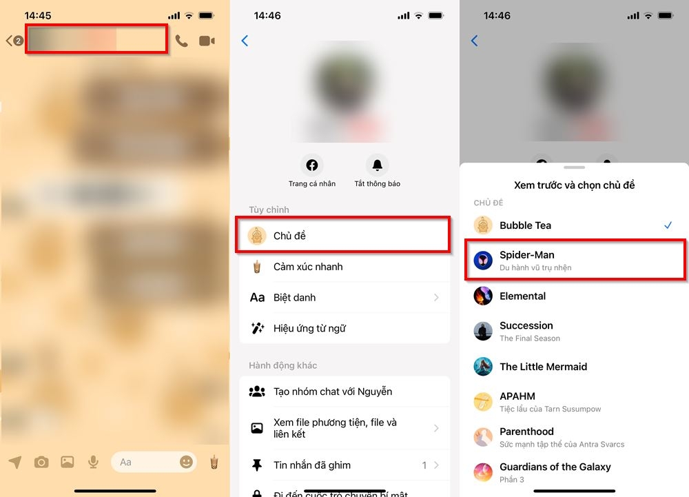 Cách đổi chủ đề Spider-Man trên Messenger 2
