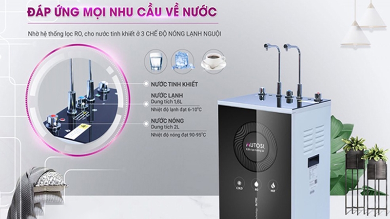 Các tiện ích trên máy lọc nước Mutosi