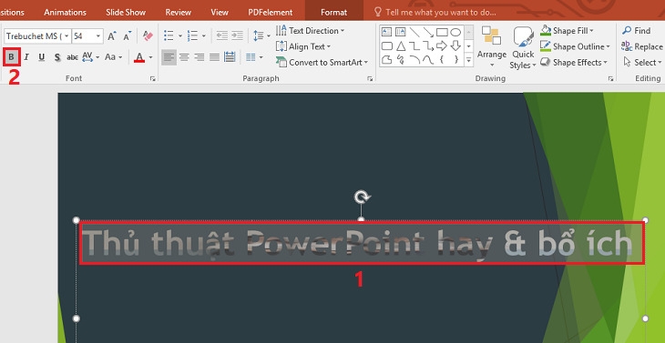Bôi đen văn bản muốn lồng vào ảnh