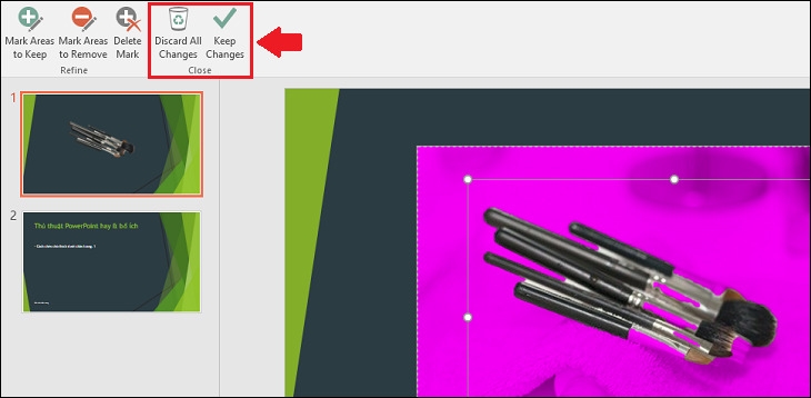 Tách nền thành công, bạn chọn lưu hoặc không lưu tùy ý