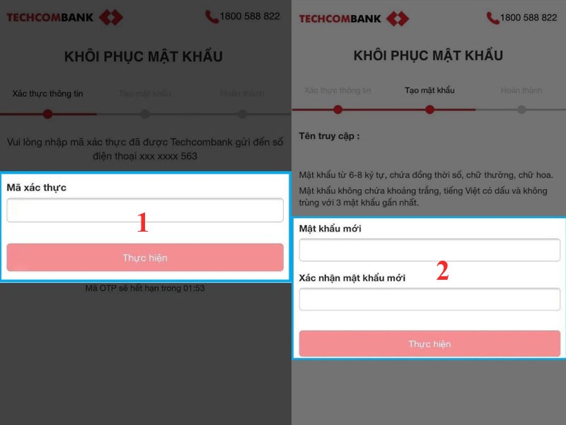 Quên mật khẩu Techcombank lấy lại bằng cách nào (Ảnh 6)