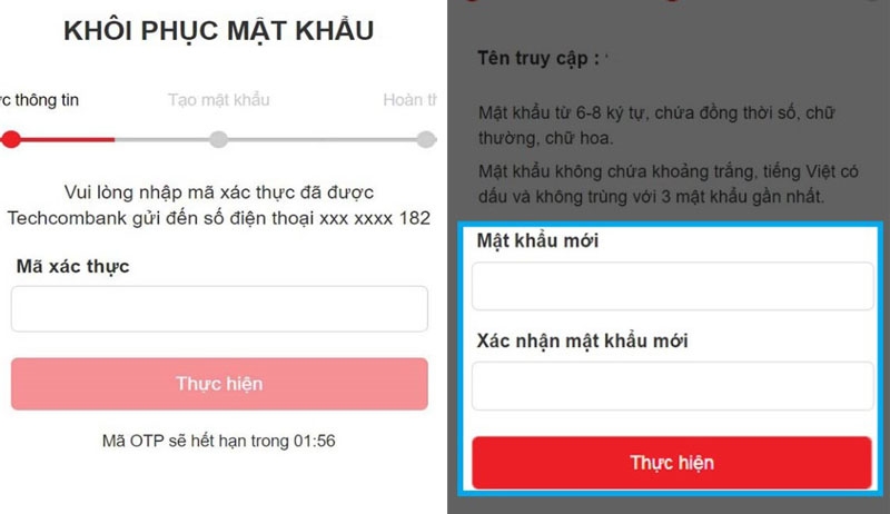 Quên mật khẩu Techcombank lấy lại bằng cách nào (Ảnh 9)