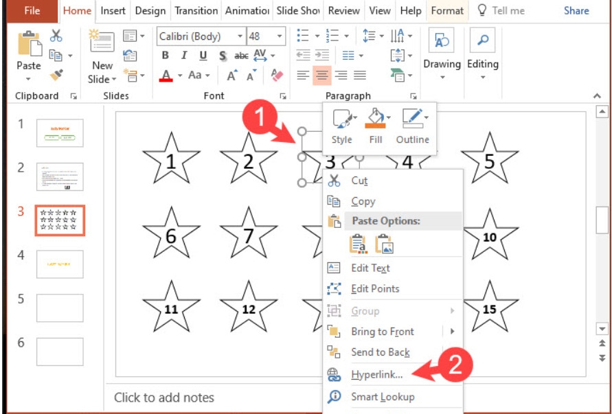 Liên kết giữa ô trò chơi và các câu hỏi