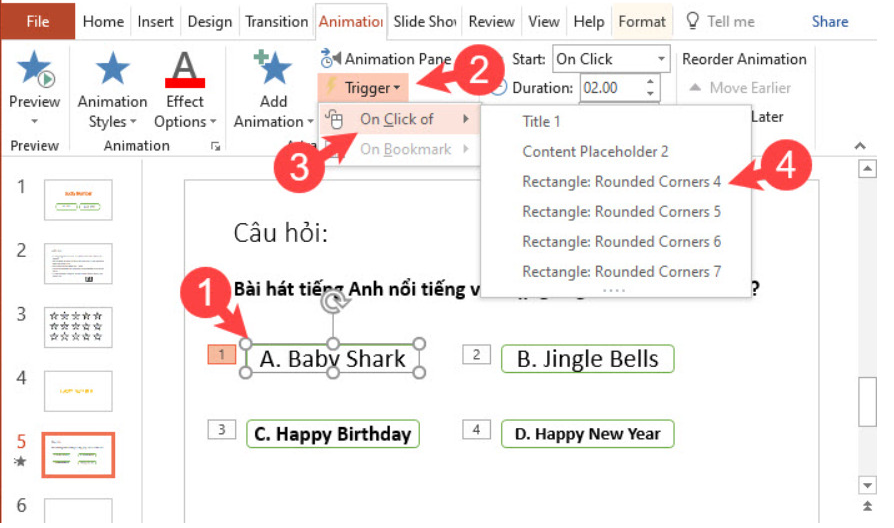 Chèn hiệu ứng cho các ô may mắn trong trò chơi