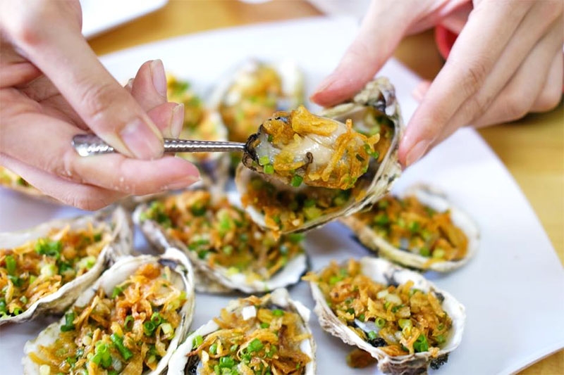 thành phẩm hàu nướng bằng lò nướng