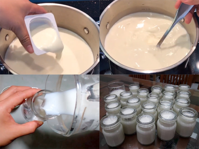 cách ủ sữa chua bằng lò nướng bước 2